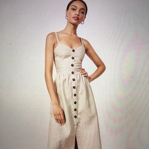 Reformation - Thelma Dress - Midi Length in Sand